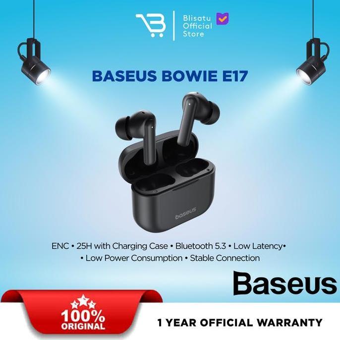 Terbaru BASEUS TRUE WIRELESS BLUETOOTH EARPHONE TWS 25H - LISTENING ENC LANYARD BOWIE E17 blisat2 Ay