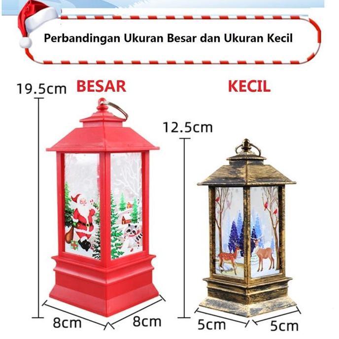 LENTERA BESAR NATAL Christmas Xmas Hiasan Dekorasi Meja Rumah Pohon Kado Ornamen Hari Raya Lampion