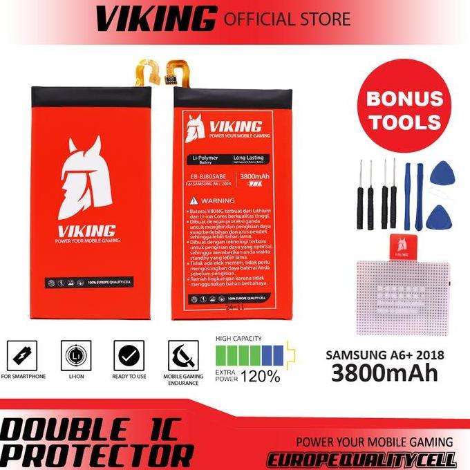 Viking Baterai Samsung A6 Plus 2018 - J8 Plus Eb-Bj805Abe Double Power