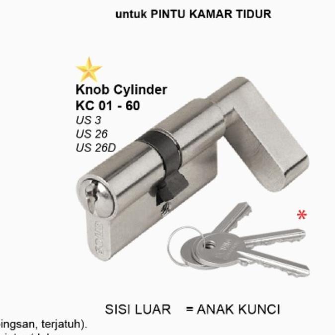SILINDER KUNCI KNOP PUTAR SOLID KC01-60 ORIGINAL DAN TERPERCAYA
