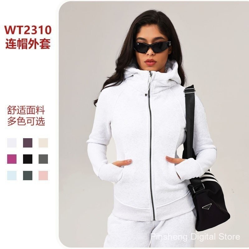 Alo 2026 New Casual Winter Hooded Slim Fit Women's Yoga Jacket Fleece-lined Outdoor Warm Sports Jack
