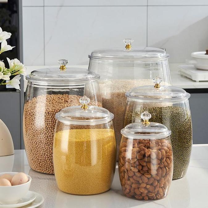 Wadah Plastik Kedap Udara Kapasitas Besar Toples Transparan Anti Bocor Tempat Penyimpanan Rempah Dap