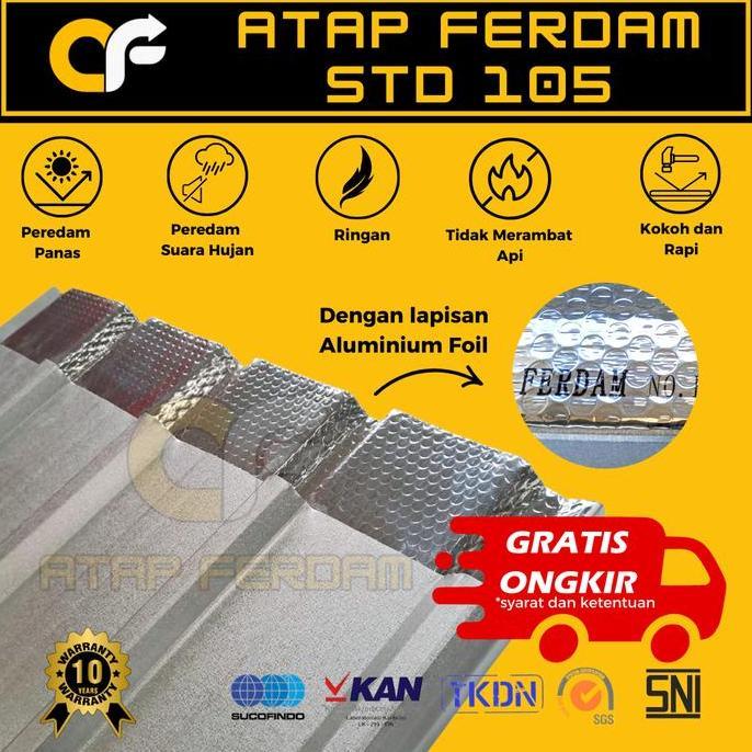 ATAP ANTI PANAS FERDAM - SPANDEK GALVALUM STD 105 TRIMDECK ALUMINIUM FOIL PEREDAM PANAS & BISING ORI