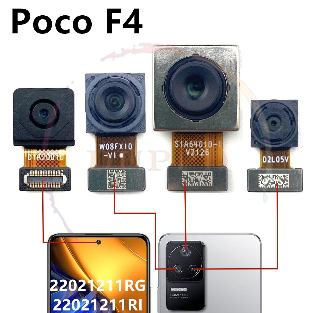 Kamera Utama Menghadap Belakang Depan Untuk Xiaomi Poco F4 GT F4GT Frontal Seilfie Kabel Fleksibel K