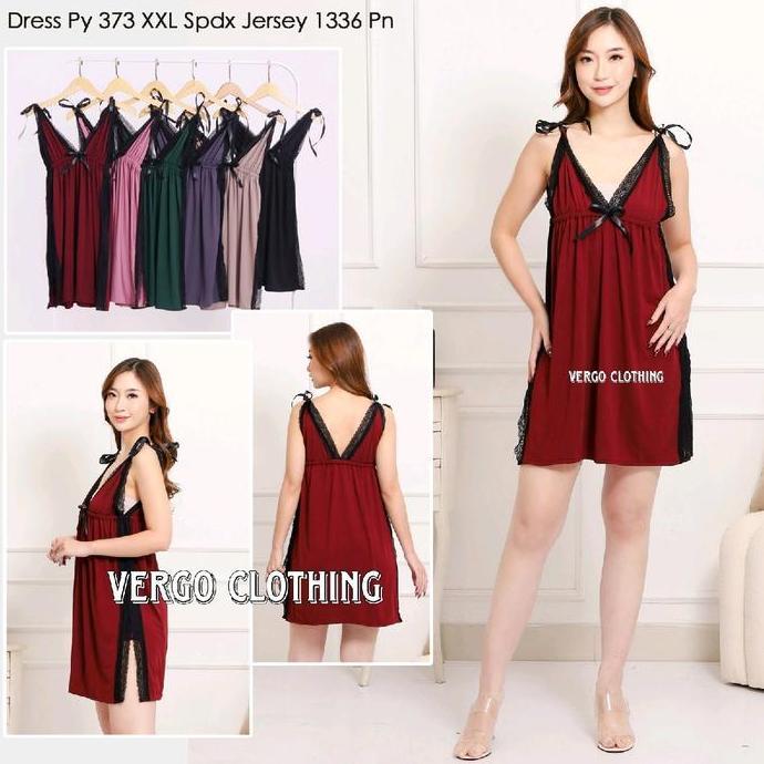 Promo Vergo - MONALISA Dress Wanita Lingerie Sexy PY 373 Jumbo  fit XXXL LD 140 cm COD