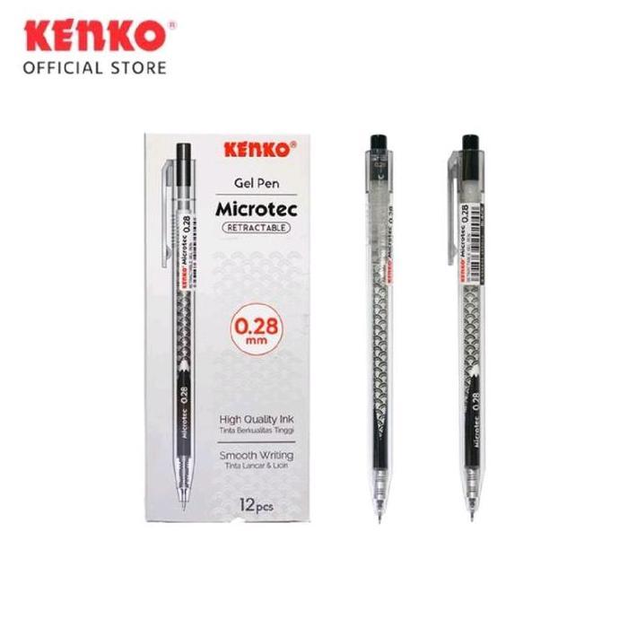 Ready KENKO GEL PEN MICROTEC RETRACTABLE 0.28MM BALLPEN PER 1 PAK 12 PCS