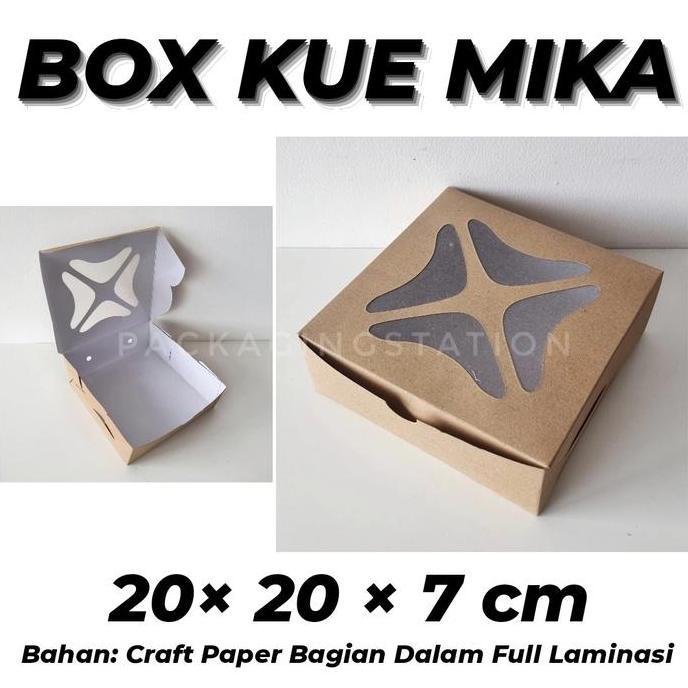 Cake Box Mika 20x20 / Kotak Kue / Kotak Roti / Box Kue / Kotak Bolu