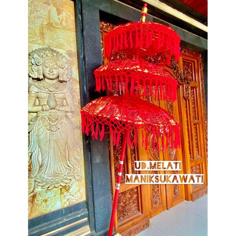 Mirahstore  - Payung Dekorasi Prada Bali Tumpang 3 || Payung Prada Susun 3 ||Payung Dekorasi Bali Fg