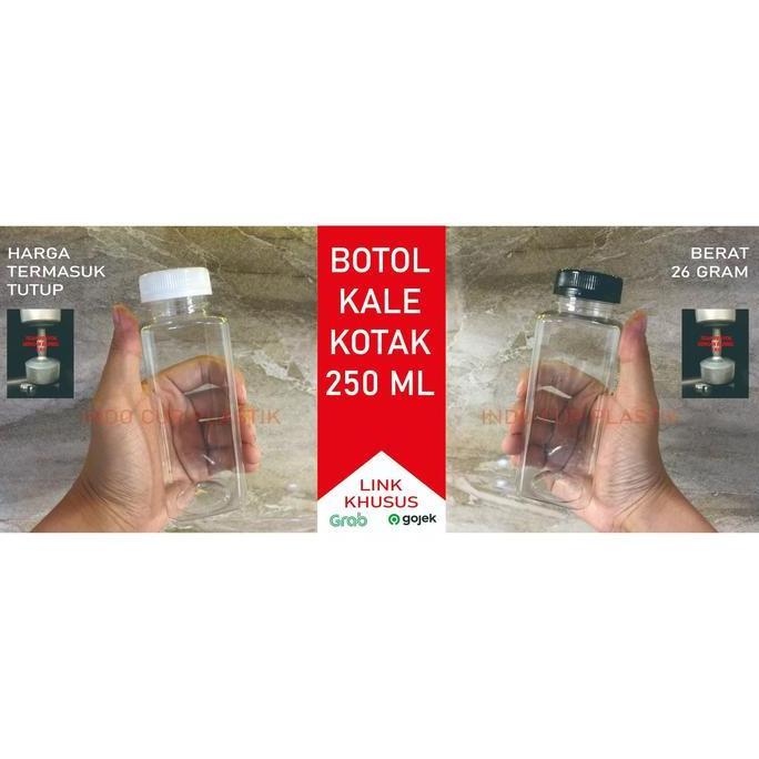 Botol Kale Kotak 250 ml Tebal / Botol Plastik Kale 250 ml Tebal (26gr)