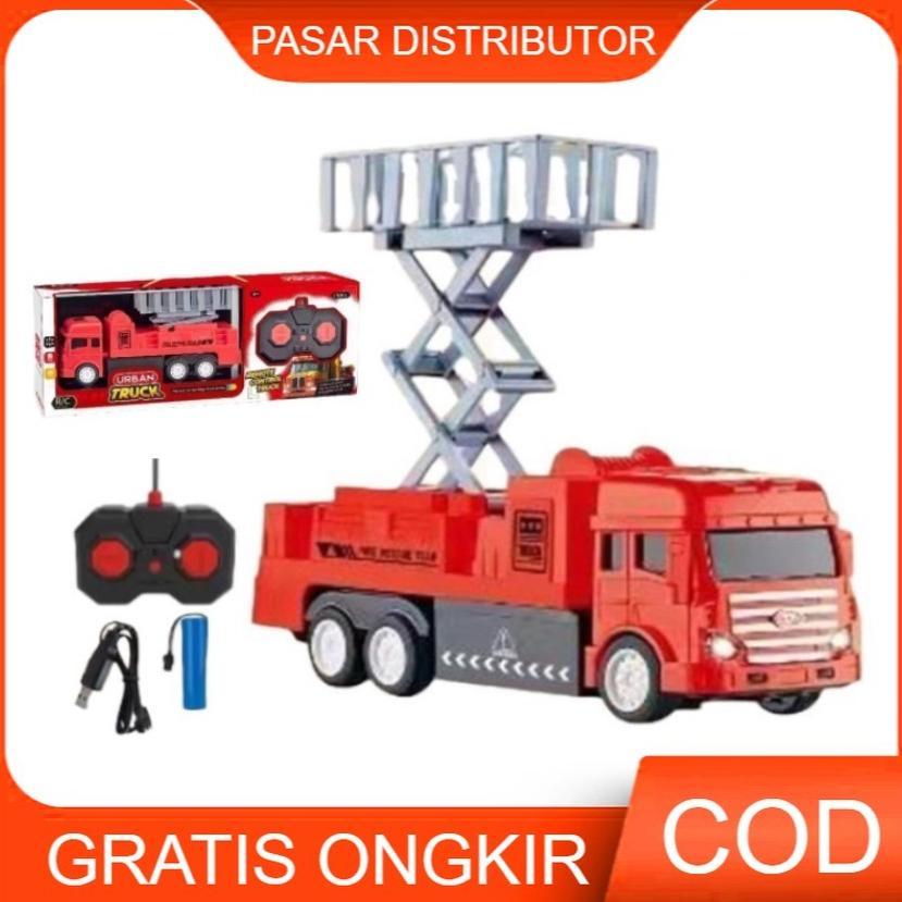 Uj-32 Pasar Distributor  Rc Urban Truck Fire Rescue 833-49 Mainan Truck Rc Mobil Pemadam Remote Cont