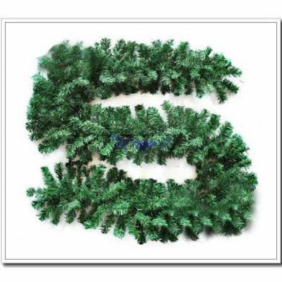 Ready  Garland Hijau Natal Murah / Garland Natal 2,7 Meter Polos