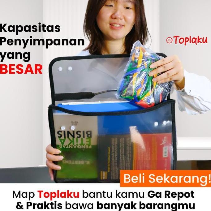 Flo_zime - Toplaku Tas Les Dokumen Berkas Map Besar Anti Air Multifungsi Zipper File Plastik Folder 