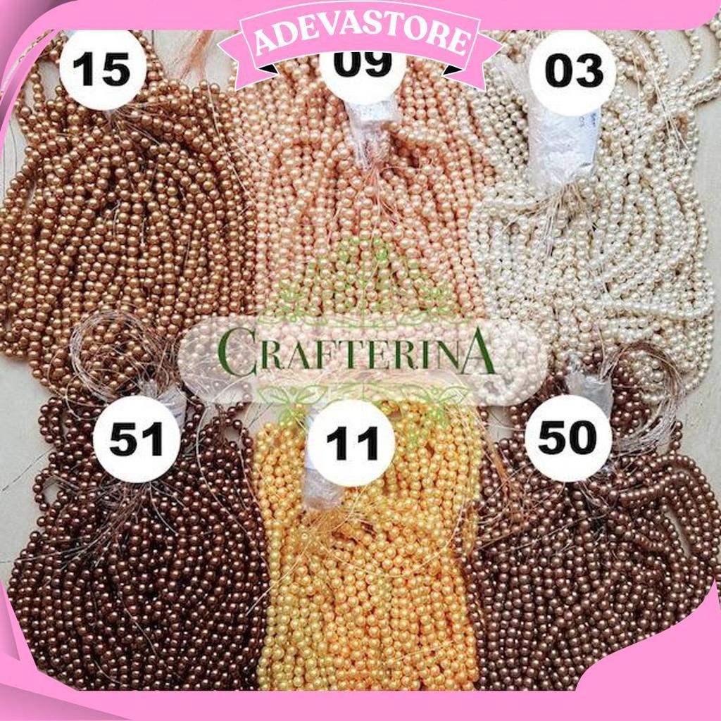 Mutiara Sintetis Berat 8Mm Varian 1 / Mutiara Berat / Mutsin / Mutiara Tasbih Berat C Ori
