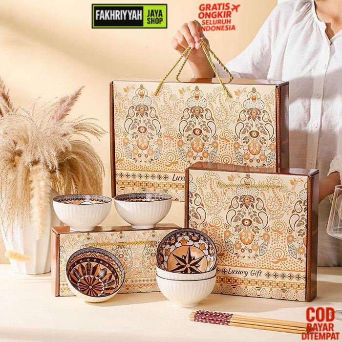 Premium Mangkuk Hampers Roman Bowl Mangkuk Set Keramik / Hampers Souvenir Wedding Gift Kado Pernikah