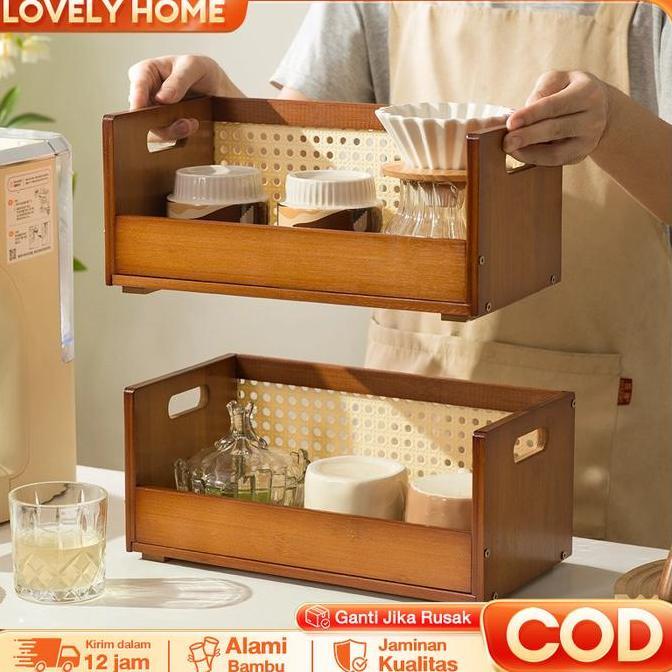 Love Rak Penyimpanan Kaca Meja Kerjamu - Rak Penyimpanan Kaca Bertingkat, Rak Letak Kaca Meja, Lemar