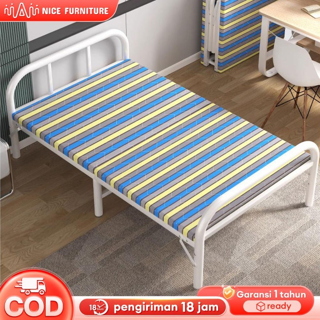 Ranjang Lipat Besi Tempat Tidur Lipat Portable Kasur Lipat Tempat Tidur Lipat Portable Tidur Dipan