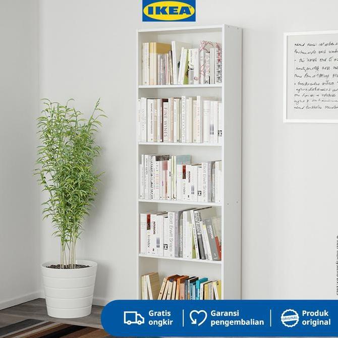 Ikea Gersby Rak Buku Putih 60X180Cm Furniture