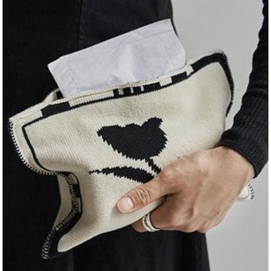 Kotak tisu kain/kotak tisu/kotak tisu tulip warna hitam hijau