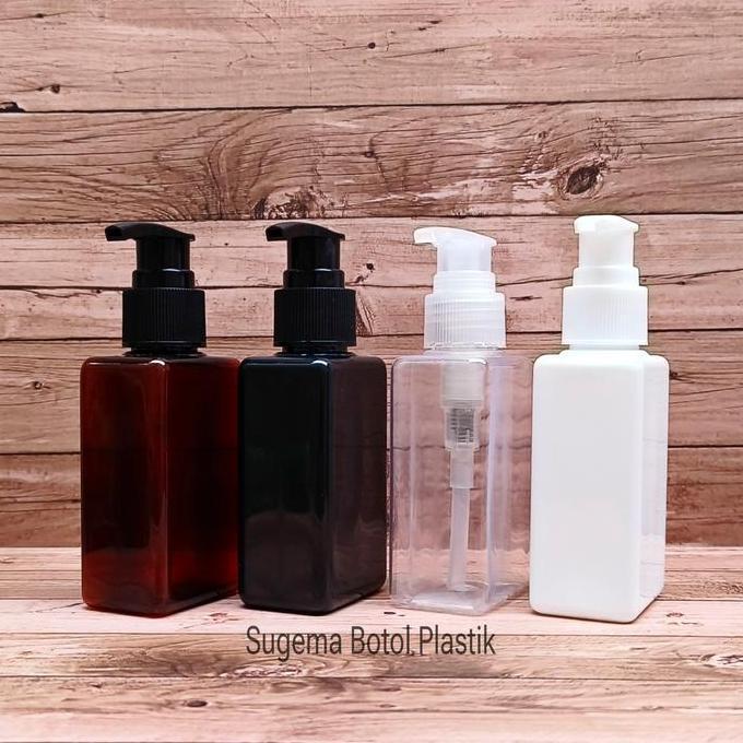 Botol Pump 100 ml Hitam / Botol Pump 100ml Kotak Pump Lotion