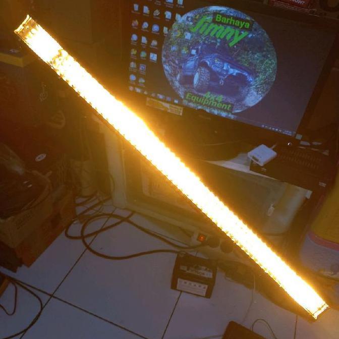 LED BAR 100CM PUTIH KUNING STROBO 3 ROW 5 TERANG BAGUS LEDBAR OFFROAD TEMBUS KABUT Car [terbaik]