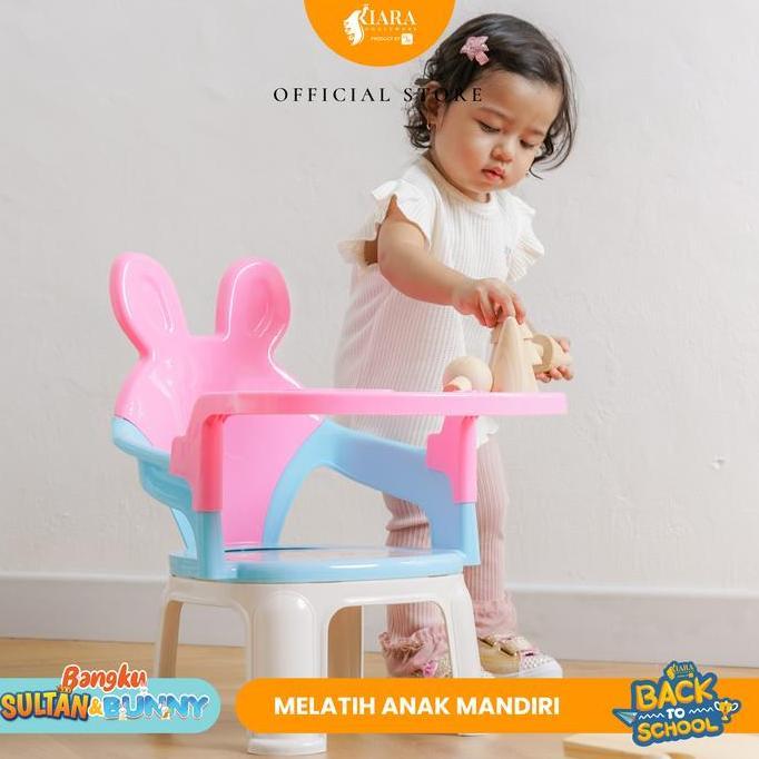 PROMO - Kiara -Set Meja Kursi Anak Bunny Bangku Belajar PlastikSandaran Set Furniture