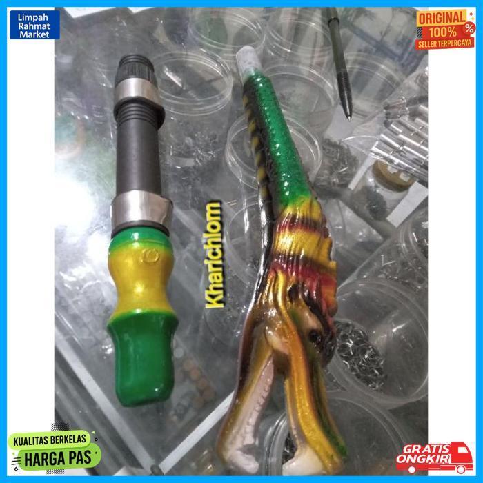 Exclusive Gagang/Tongkat/Pahul/Handle Untuk Joran Pancing Bahan Kayu Jati Ukiran Motif Naga Cat Air 