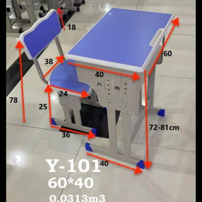 PROMO DISKON - Meja Belajar Anak Besi + Kursi Besi / Kursi + Meja Sekolah Import