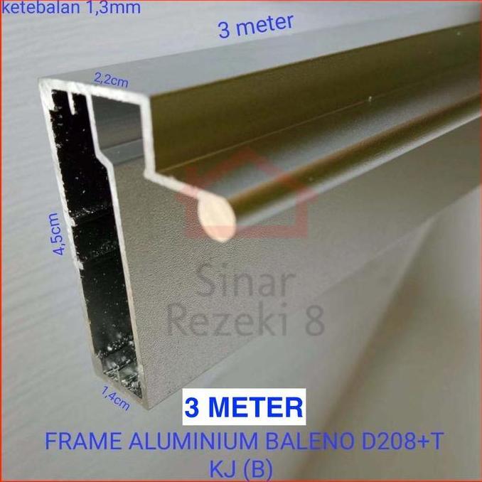 TERBARU - FRAME Aluminium Kaca Pintu Handle Lemari Kitchen Profil Lis FHD 128