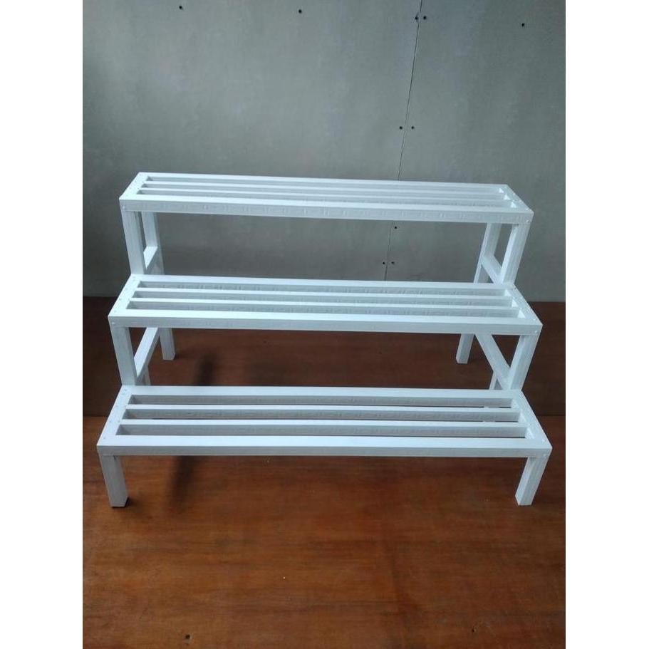 TERMURAH - 3 TINGKAT / 100 CM / Rak Susun Pot Bunga Baja Ringan / Rak Pot Bunga