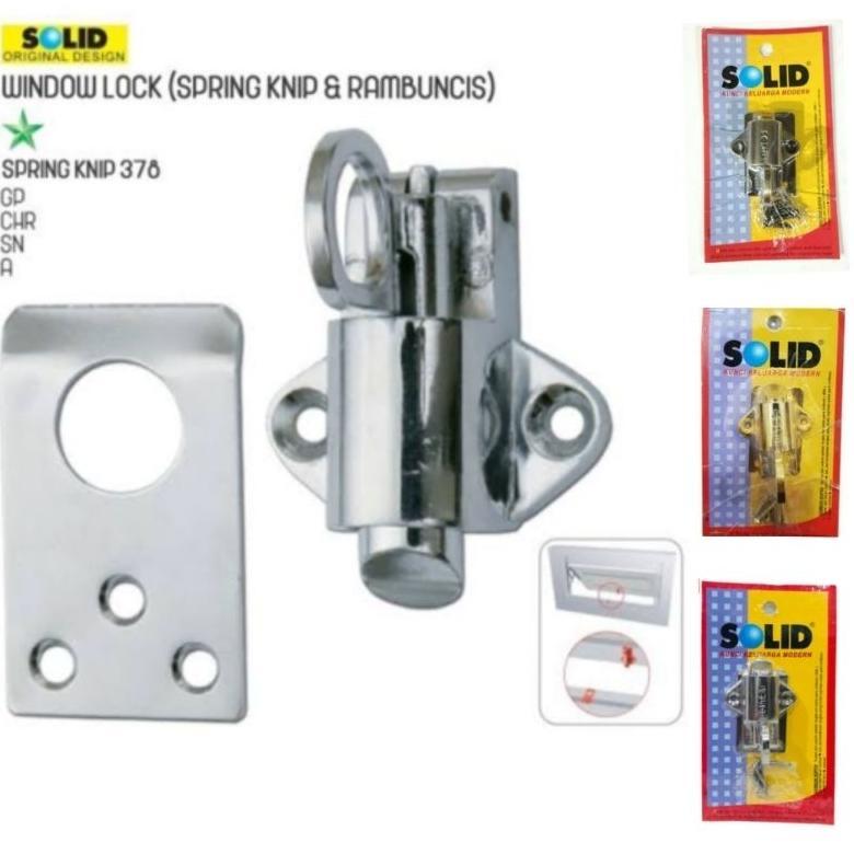 Spring Knip Solid 378 Antik/SN/Gold/Kunci Jendela/Slot Jendela