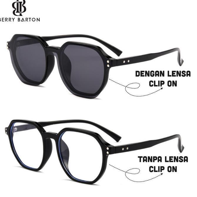 Kacamata Clip On Geometric Anti Radiasi Lensa Minus Pria/Wanita 82103