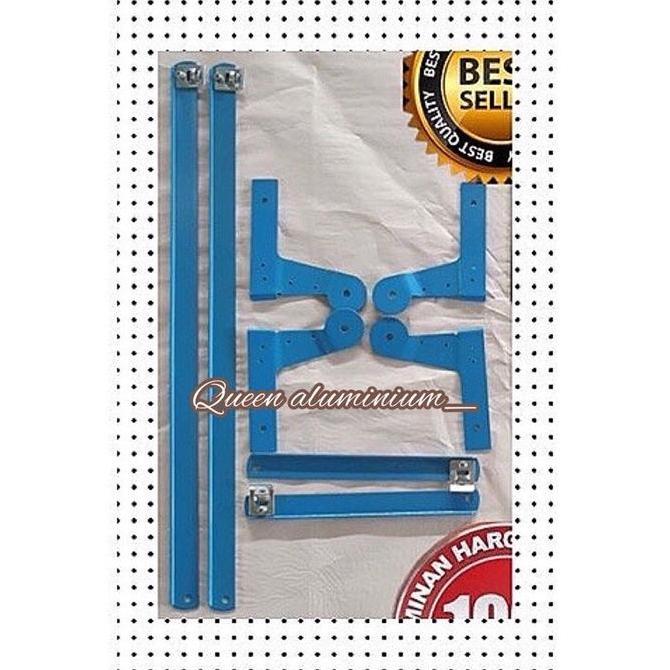 TERLARIS - Engsel Briket Tangga Lipat Aluminium Komplit + baud tangga / sepatu tangga per 4 pcs