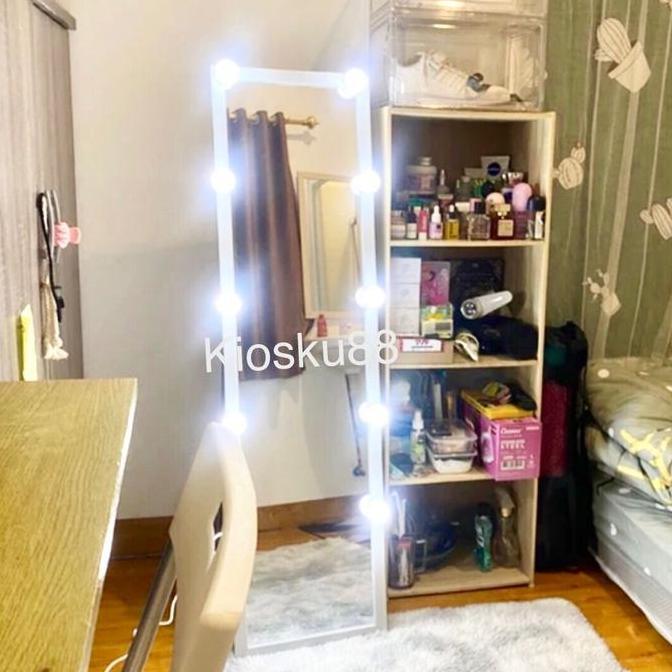 TERMURAH - Standing Mirror LED Multifungsi Full Body Cermin Berdiri