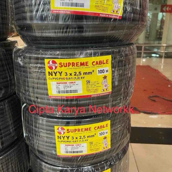Promo Kabel Supreme Nyy 3x2,5 MM / Supreme Nyy 3x2.5 100m Engkel Hitam / NYY 3X2.5 MM SUPREME / NYY 