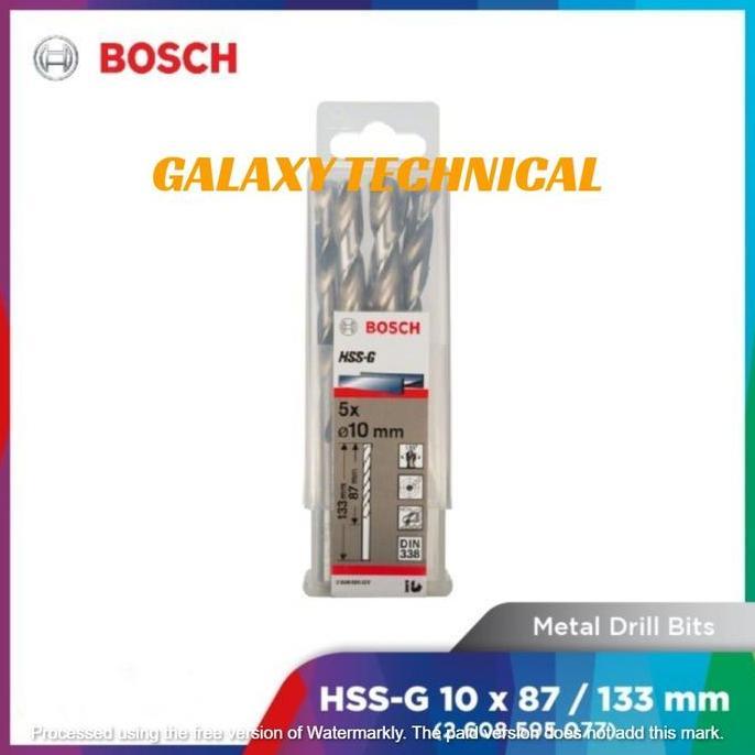 Mata Bor Besi Bosch HSS-G 10mm Harga Set 5 pcs Asli 10 mm Original
