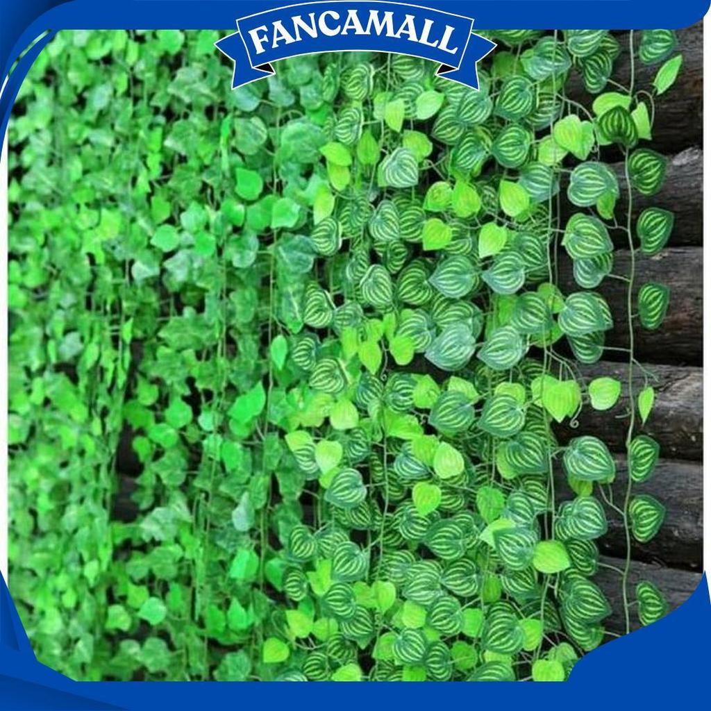 Tanaman Daun Hias Palsu 5  Cabang | Daun Rambat Plastik Bunga Gantung Dekorasi Dinding Ruangan Cafe 