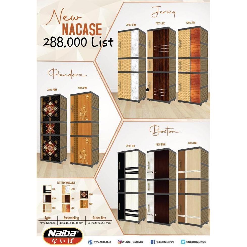 PROMO - Naiba Lemari Plastik Mini New Nacase 7205 Motif Batik