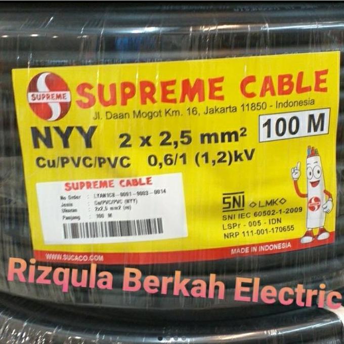 Promo Kabel NYY 2x2.5 SUPREME 100 Meter/Kabel NYY 2x2,5 SUPREME 100 METER. Diskon