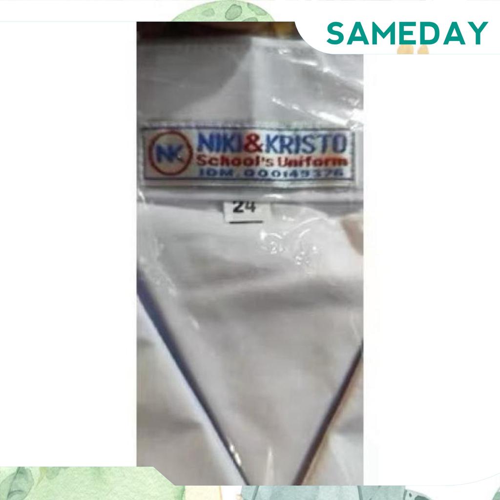 Baju Seragam Sekolah Lengan Pendek Bet Bordir ( Sd ) + Bendera Merah Putih ( Ukuran Jumbo )( Merk Ni