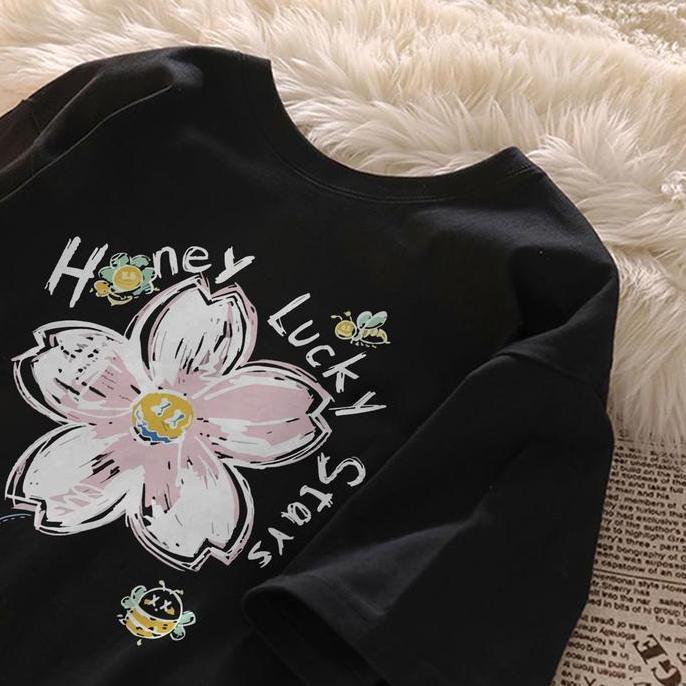 DY27 - seoulprint S804 Khaki Hitam Putih Biru Cherry Blossoms Print Pattern Oversize Pria Model Regu