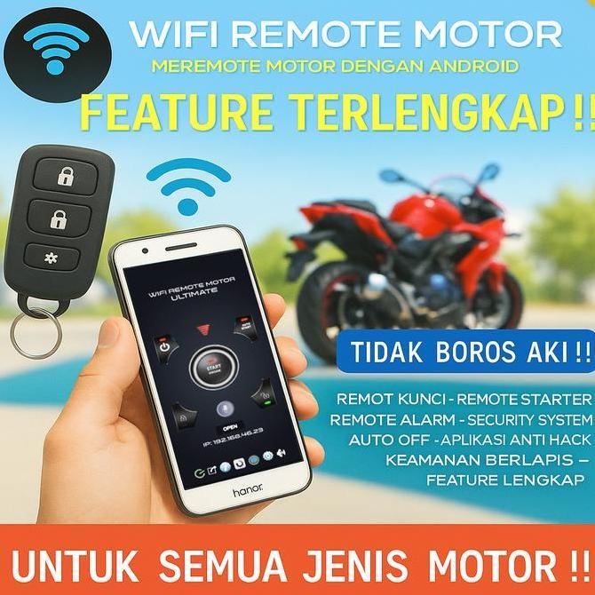 Wifi Remote Motor Android Alarm (keyless motor android) FEATURE TERLENGKAP !! Kunci Car