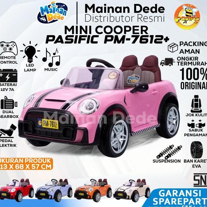Mainan Mobil Aki Anak Mini Cooper PASIFIC PM7612+ BAN EVA PM 7612+