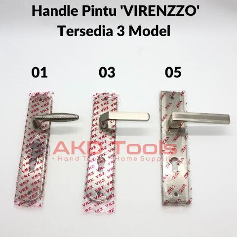 Handle Pintu Besar VIRENZZO FULL SET | Gagang / Kunci Pintu Silver
