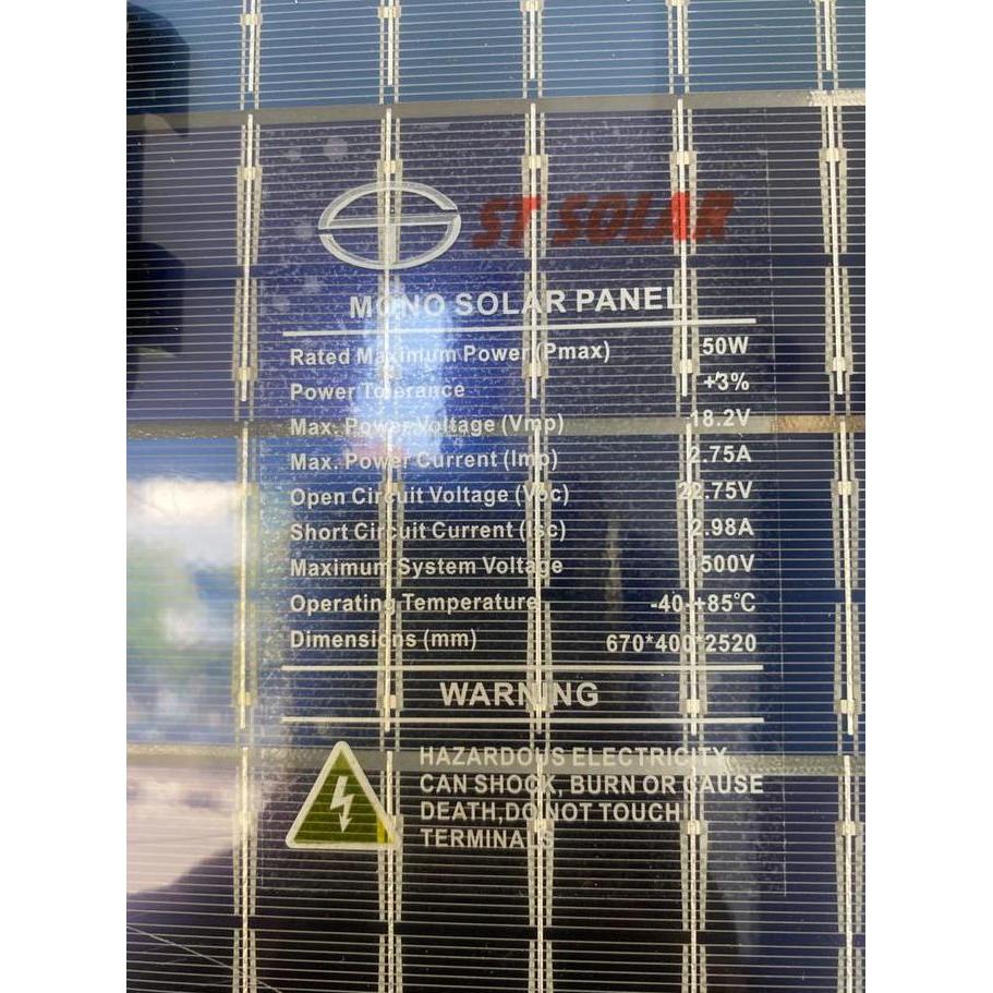 Panel Surya Solar Panel 50WP MONOCRYSTALLINE