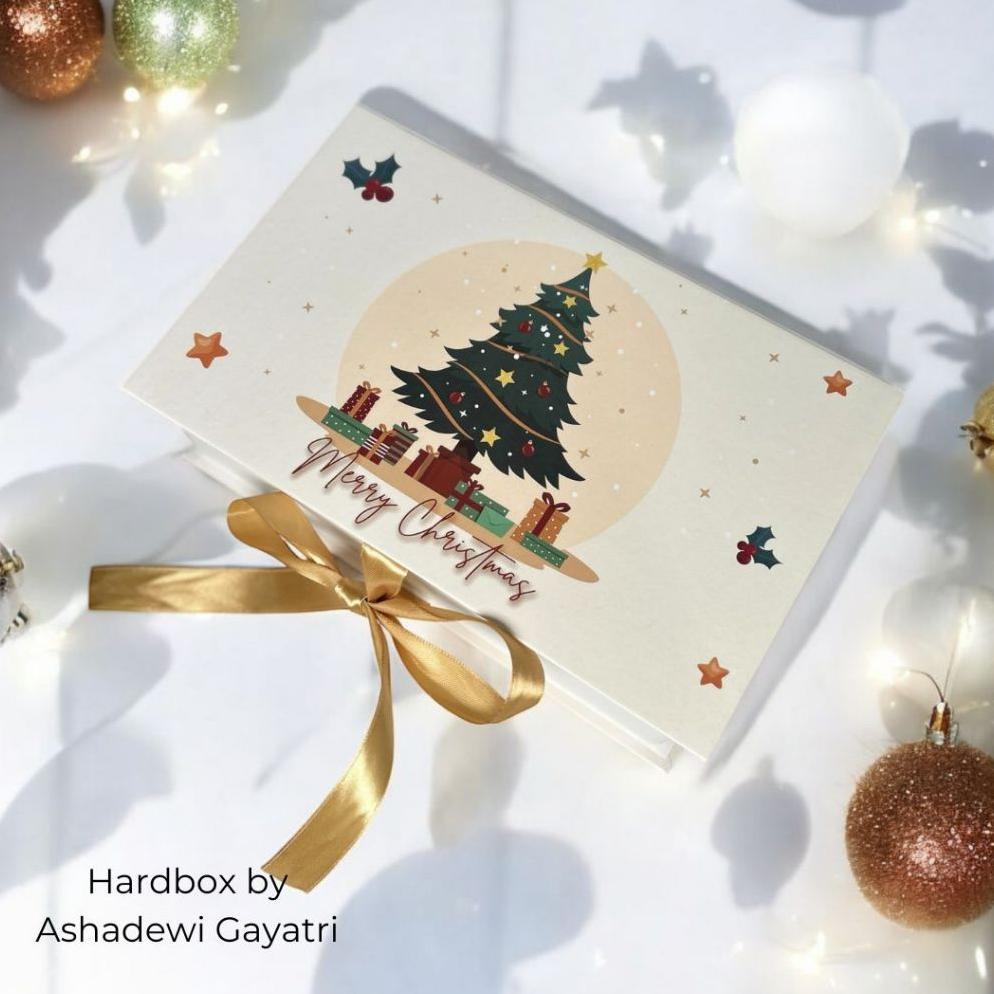 HARDBOX BY ASHADEWI - Pine Tree Christmas / Hardbox Natal / christmas / hampers / gift / custom box