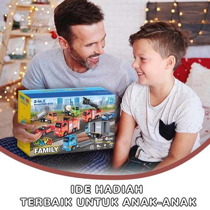 Mainan Mobil Remot RC Car Polisi Damkar 2in1 mobil remote control anak Dengan lampu dan musik mobil 