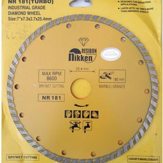 diamond wheel 7inch pisau potong granit keramik 7inch nikken resibon