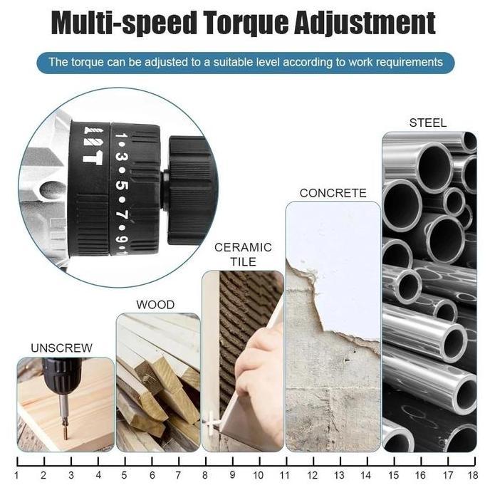 READY Bosch 1288V Mesin Bor Listrik Bor Baterai Cordless Cas Tangan Murah Berkualitas Bor Tanpa Kabe