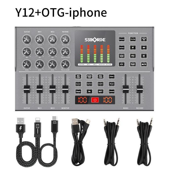 Siborie OTG Digital live soundcard Y12 dilengkapi dengan kabel OTG