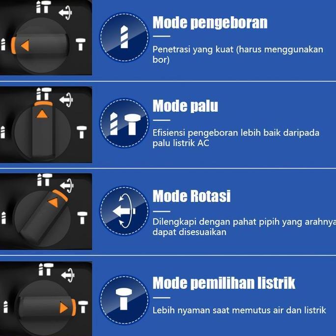 SCULPFYY bor beton 3 fungsi original 3IN1 5800rpm bor tembok beton hammer drill cordless baterai